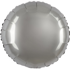 Воздушный шар фольгированный 18\'\'/48 см Круг Сатин Серебро