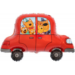 Воздушный шар фольгированный 30" Фигура Три Кота Автомобиль 76 см