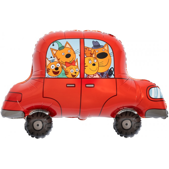 Воздушный шар фольгированный 30" Фигура Три Кота Автомобиль 76 см