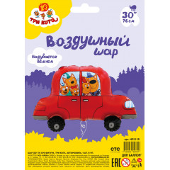 Воздушный шар фольгированный 30" Фигура Три Кота Автомобиль 76 см
