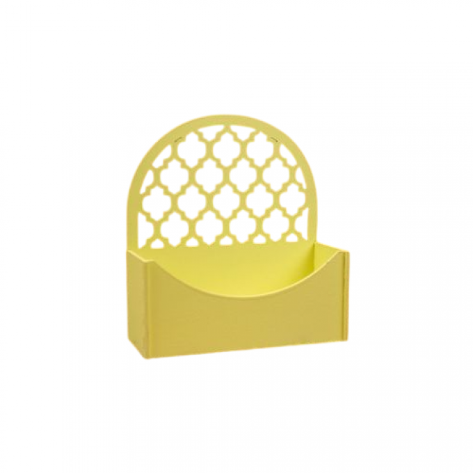 Подарочная упаковка "Конверт" с классическим рисунком, округлый (18*7*19,5) МДФ-3мм, окраш. желтый