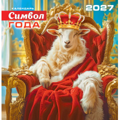 Календарь перекидной на скрепке на 2027 год Символ года (коллаж). Царского богатства