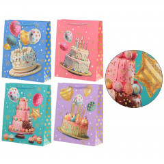 Пакет подарочный 30*40*12 см HAPPI BIRTHDAY