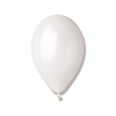 Воздушный шар латексный без рисунка 10"/29 Металлик Белый/White