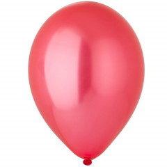 Воздушный шар латексный без рисунка 10"/32 Металлик Красный/Red
