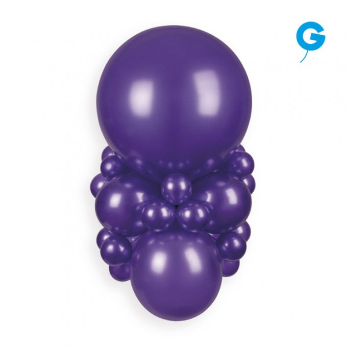 Воздушный шар латексный без рисунка 10"/34 Металлик Фиолетовый/Purple
