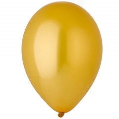 Воздушный шар латексный без рисунка 10"/39 Металлик Золото/Gold