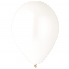 Воздушный шар латексный без рисунка 12"/29 Металлик Белый/White