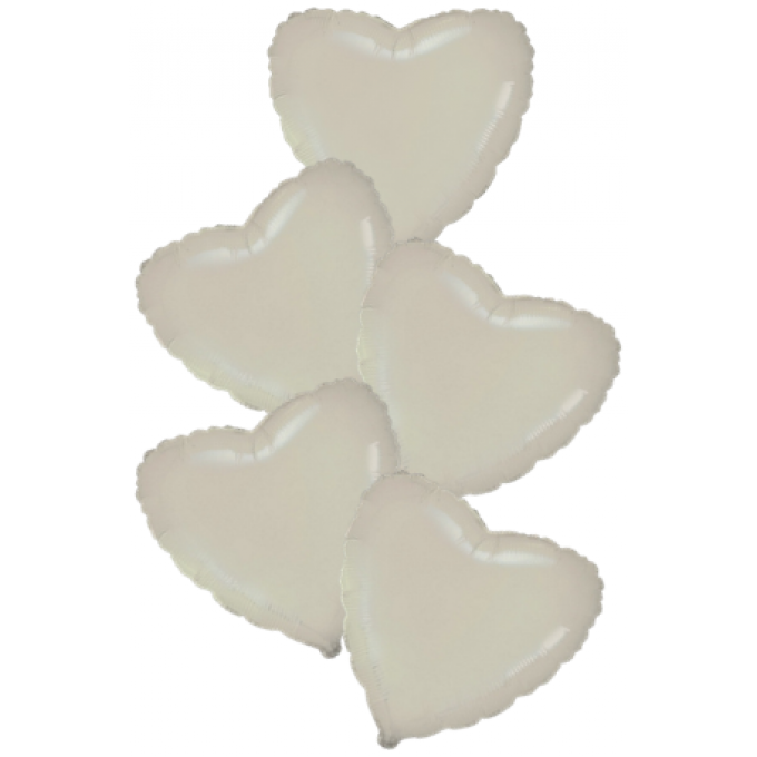 Набор фольгированных шаров 18"/45см СЕРДЦЕ Сатин Cream