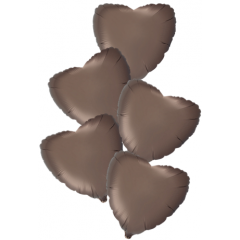 Набор фольгированных шаров 18"/45см СЕРДЦЕ Сатин Brown
