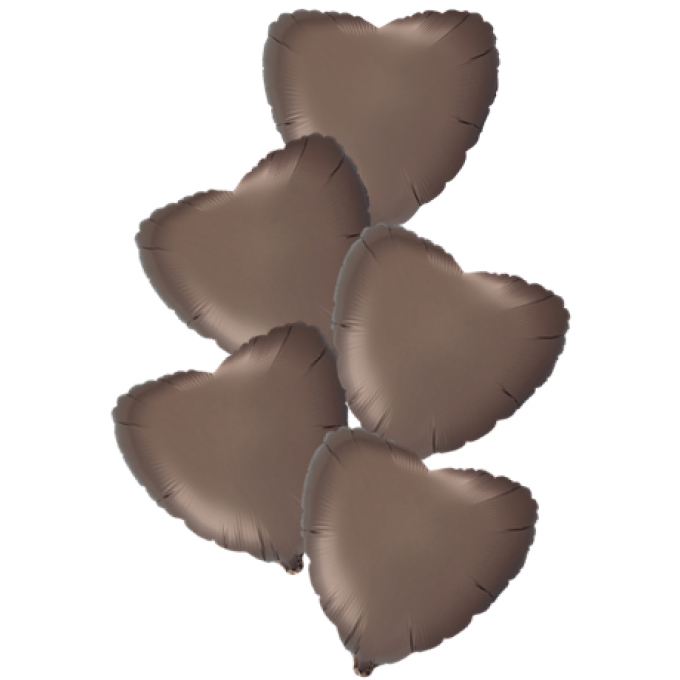 Набор фольгированных шаров 18"/45см СЕРДЦЕ Сатин Brown