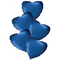 Набор фольгированных шаров 18"/45см СЕРДЦЕ Сатин Navy Blue