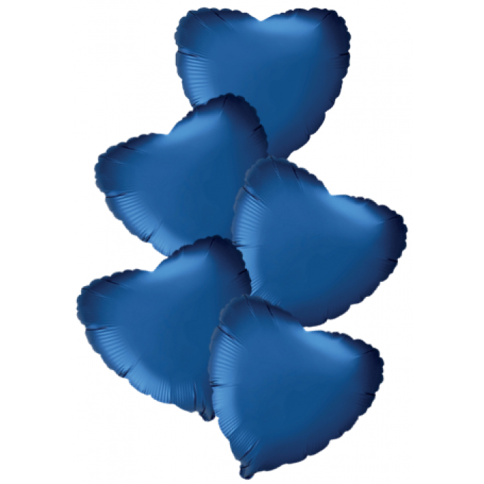 Набор фольгированных шаров 18"/45см СЕРДЦЕ Сатин Navy Blue