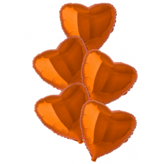 Набор фольгированных шаров 18"/45см СЕРДЦЕ Металлик Orange
