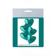 Набор фольгированных шаров 18"/45см СЕРДЦЕ Металлик Turquoise