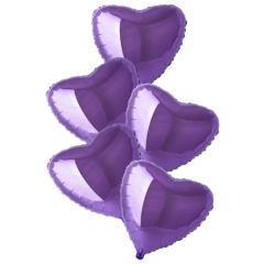 Набор фольгированных шаров 18"/45см СЕРДЦЕ Металлик Lilac