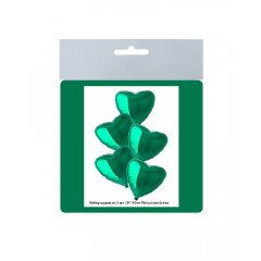 Набор фольгированных шаров 18"/45см СЕРДЦЕ Металлик Green