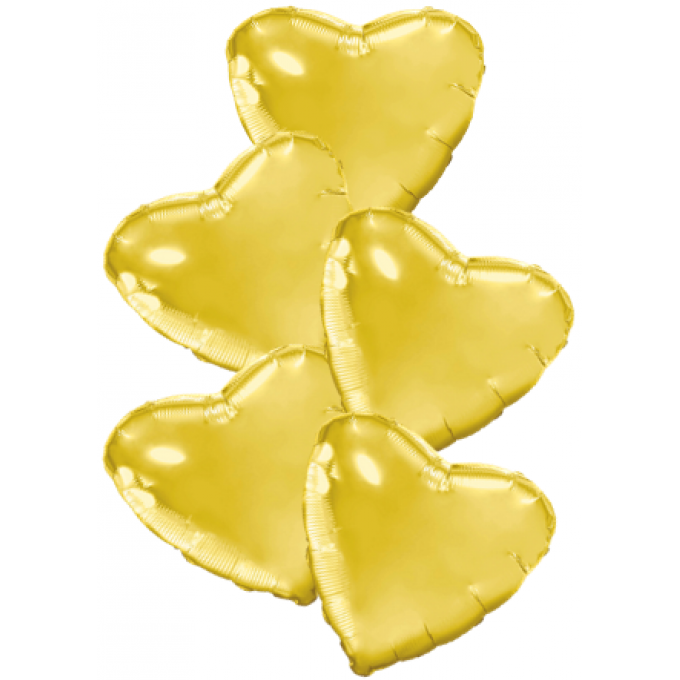 Набор фольгированных шаров 18"/45см СЕРДЦЕ Пастель Light Gold