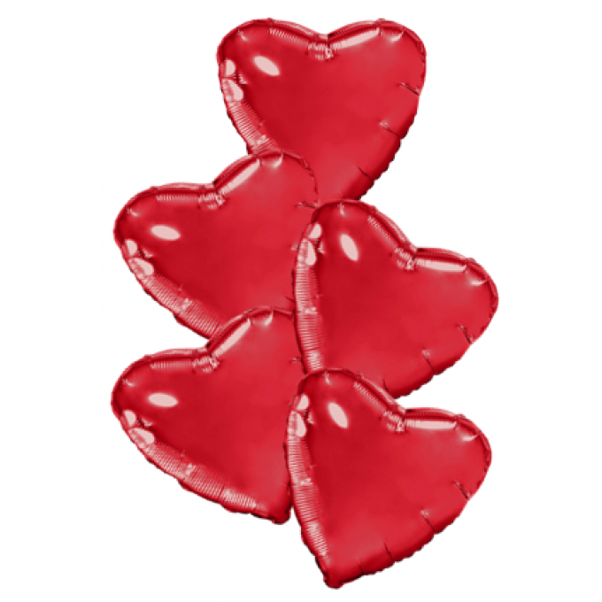 Набор фольгированных шаров 19"/48см СЕРДЦЕ Красный
