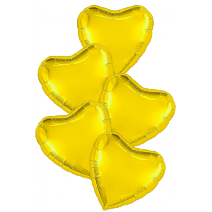 Набор фольгированных шаров 19"/48см СЕРДЦЕ Золото
