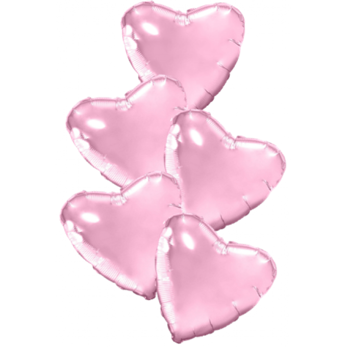 Набор фольгированных шаров 19"/48см СЕРДЦЕ Нежно-розовый