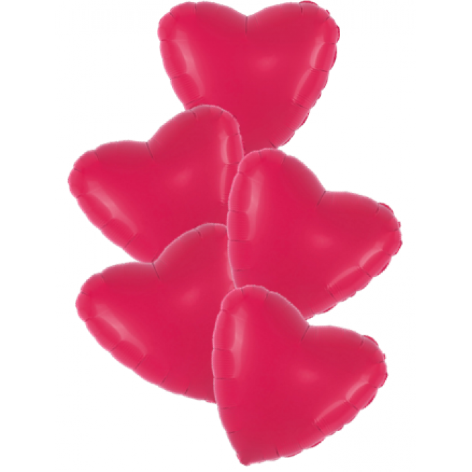 Набор фольгированных шаров 19"/48см СЕРДЦЕ Мистик Viva Magenta Сатин