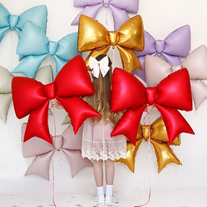 Воздушный шар фольгированный 39"/99см ФИГУРА Бант сиреневый сатин