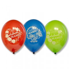 Воздушный шар латексный  с рисунком 12" пастель Любимой Маме 50 шт