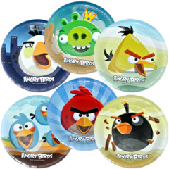 Тарелки бумажные ламинированные 23см Angry Birds 6шт