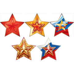 Украшение на скотче "Звезда" МИКС (5в*3)