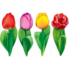 Украшение на скотче Тюльпаны Микс (4в*5)