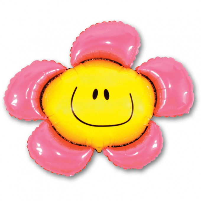Воздушный шар фольгированный 41" Фигура Цветок розовый 88*104 см