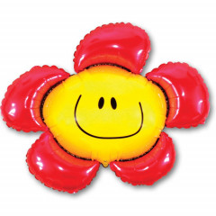 Воздушный шар фольгированный 41" Фигура Цветок красный 88*104см