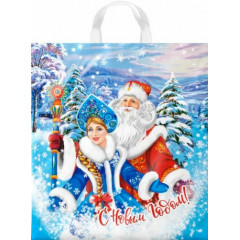 Пакет с петлевой ручкой 38*42 (40)см  НОВОГОДНЕЕ ПОЖЕЛАНИЕ