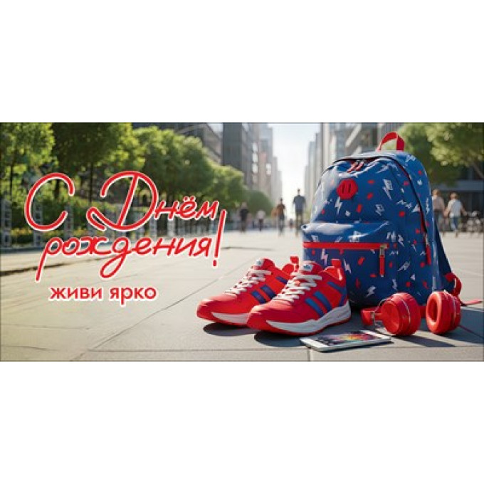 Конверт для денег "С Днём рождения! Живи ярко"