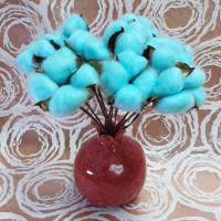 Сухоцвет Хлопок 10шт в 1 букете ГОЛУБОЙ