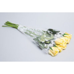 Пакет цветочный Рюмка 30/40 Мелодия Цветочки белый