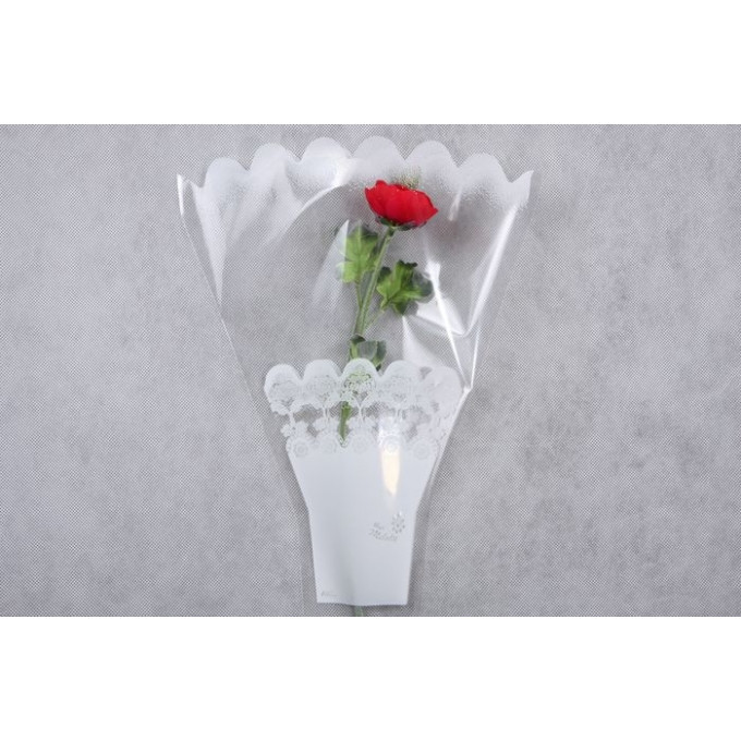 Пакет цветочный Рюмка 30/40 Мелодия Цветочки белый