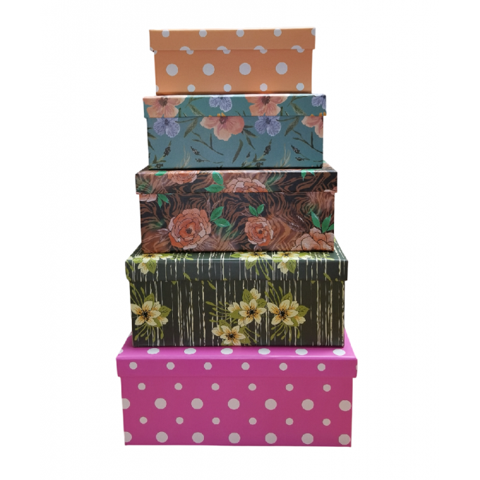Коробка подарочная набор из 5 шт Прямоугольник АССОРТИ 37*29*16 см