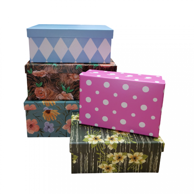 Коробка подарочная набор из 5 шт Прямоугольник АССОРТИ 26,5*19,5*11 см