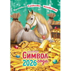 Календарь перекидной на спирали на 2026 год А3 Символ года. Купайтесь в радости и богатстве