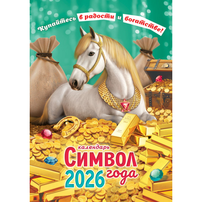 Календарь перекидной на спирали на 2026 год А3 Символ года. Купайтесь в радости и богатстве