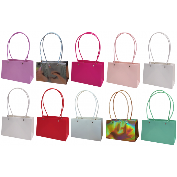 ПЛАЙМ пакет для цветов и подарков 22*10,5*13,5см (10в*1) АССОРТИ