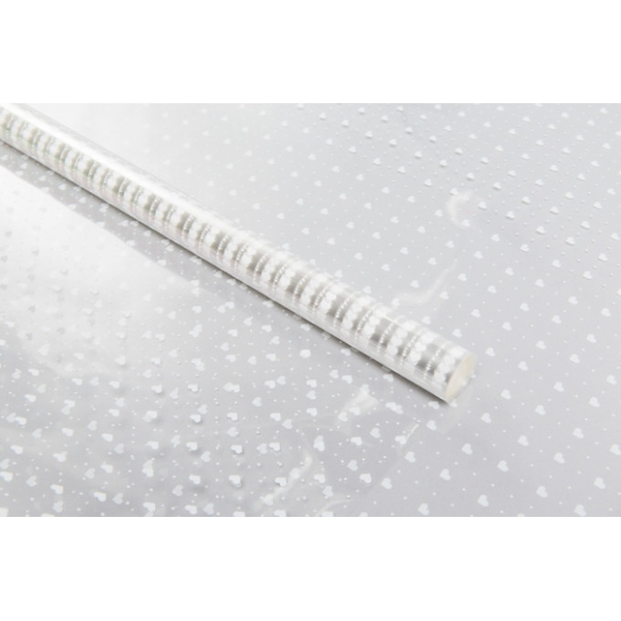 Пленка цветная 70см/200гр Мелкие сердца белый