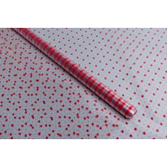 Пленка цветная 70см/200гр Мелкие сердца красный