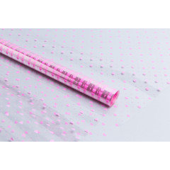 Пленка цветная 70см/200гр Мелкие сердца розовый