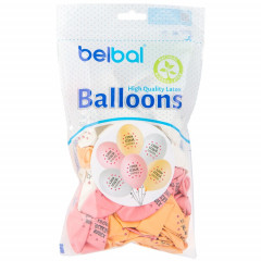 Воздушный шар латексный с рисунком 14" Хэппи Бёздэй, Булочка 2цв