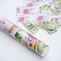 Пневмохлопушка в металлической тубе 20см Денежный взрыв