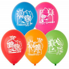 Воздушный шар латексный с рисунком 12" пастель Фиксики ассорти