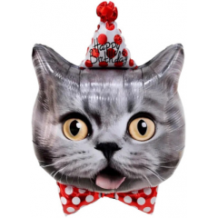 Воздушный шар фольгированный Фигура 29"/74 см Котенок в колпачке